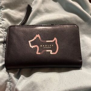 Radley London Black Wallet with Pink Dog Motif